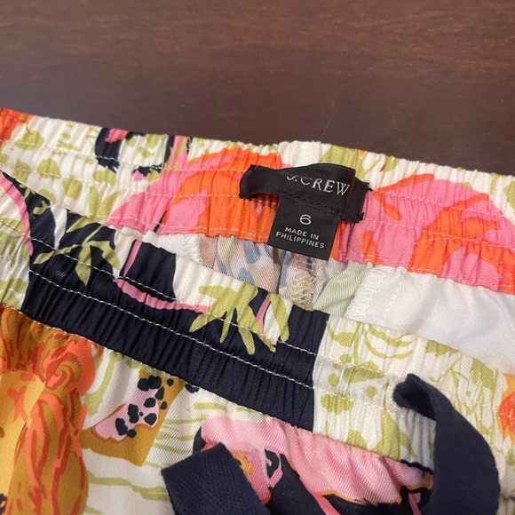 guc j crew Colorful Animal Print wide leg pants 6 - Picture 3 of 8